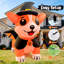 Corgi gonflable 5,4 pi avec ailes du diable