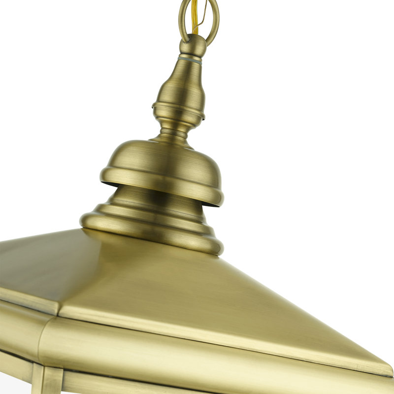 Lanterne suspendue d'extérieur 4 lumières, Laiton antique