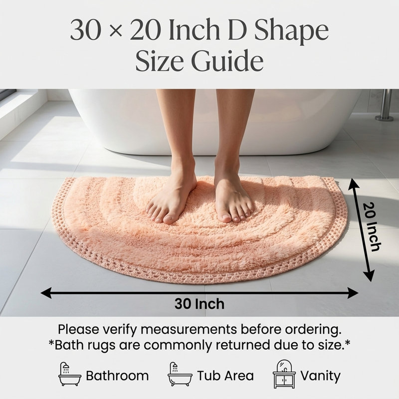Adiraica 100% Cotton Bath Rug, Beige