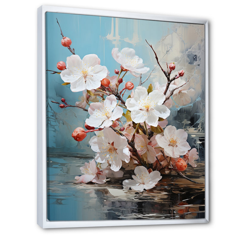 Fawke Asian Art Eastern Elegance VI, reproduction d'art sur toile, H 44 po x l 34 po x P 1,5 po, Cadre flottant blanc