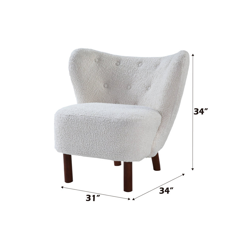 Fauteuil blanc confortable - Revêtement et structure élégants avec pieds à oreilles