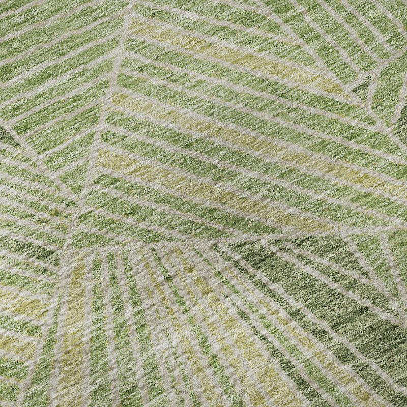 Tapis vert Prisco lavable à la machine de qualité supérieure, Rond 8 pi