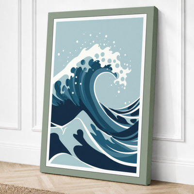 Great Wave Rising Japandi - Wrapped Canvas