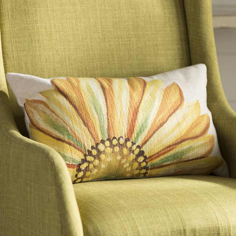 Keisha Sunflower Outdoor Rectanglar Pillow Cover & Insert, 12" X 20"