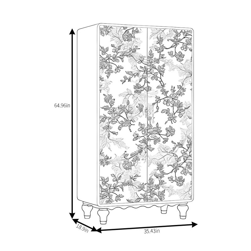 Armoire américaine American Floral, Blanc / Brun