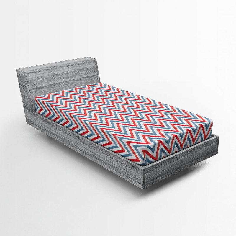 Microfiber Chevron Fitted Sheet, Twin Fitted Sheet, Green Chevron