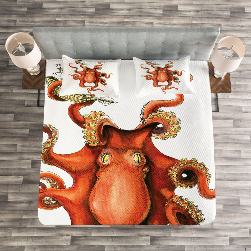 No Pattern Bedspread with Pillow Shams Included, 220 x 264 cm