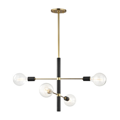 Lustre linéaire spoutnik moderne à 4 lumières Christopher