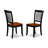 5 Piece Kitchen Table & Chairs Set Includes a Round Dining Room Table with Pedestal and 4 Dining Chairs, Black & Cherry-692430182-748040679-748040698