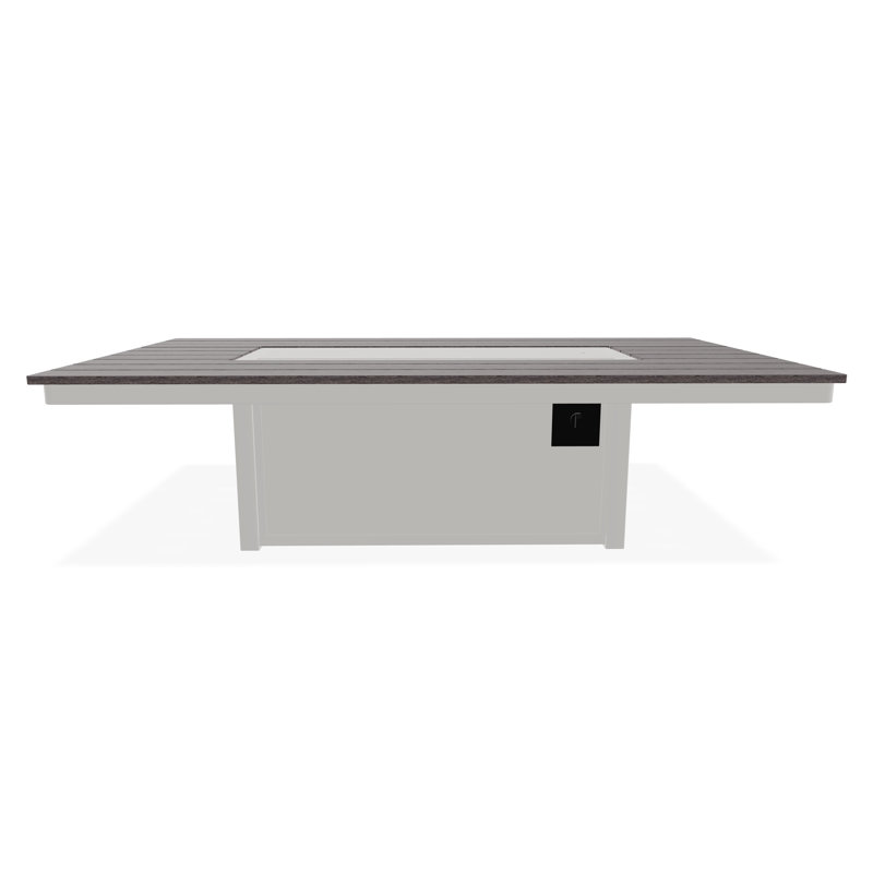 48" x 84" Rustic Fire Table with Propane Shelf, Snow/Boardwalk