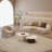 82.68"Curved freeform white chenille sofa-415147391