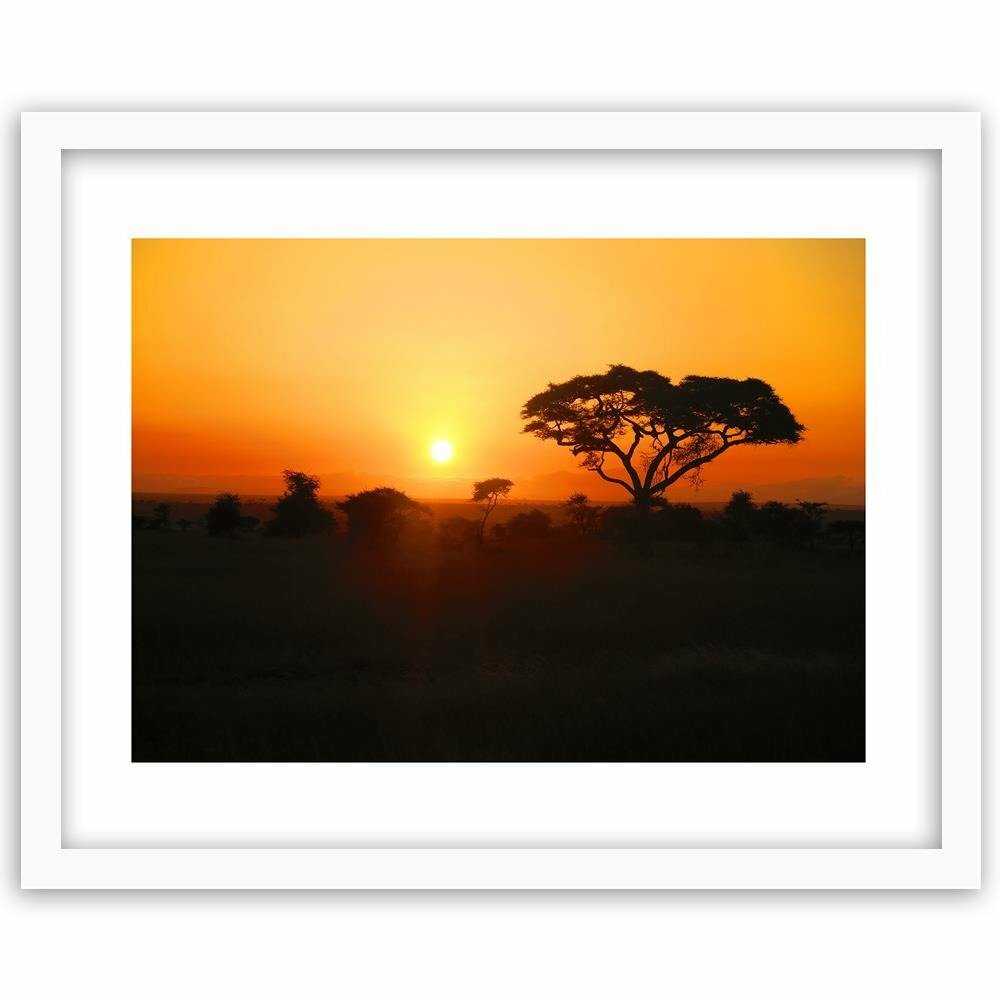 Gerahmter Fotodruck Afrikanischer Sonnenuntergang