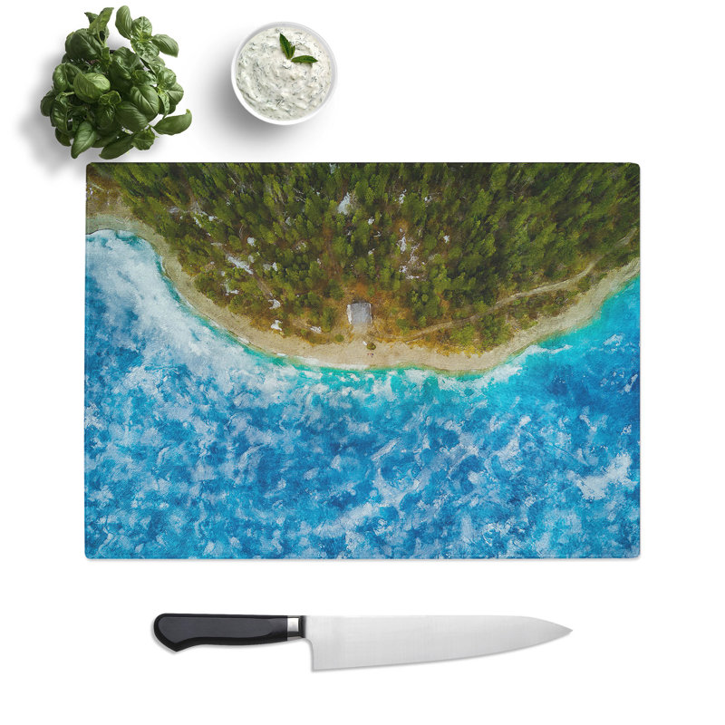 Beach in Canada Painting Chopping Board, 0.4cm H x 20cm W x 29cm L