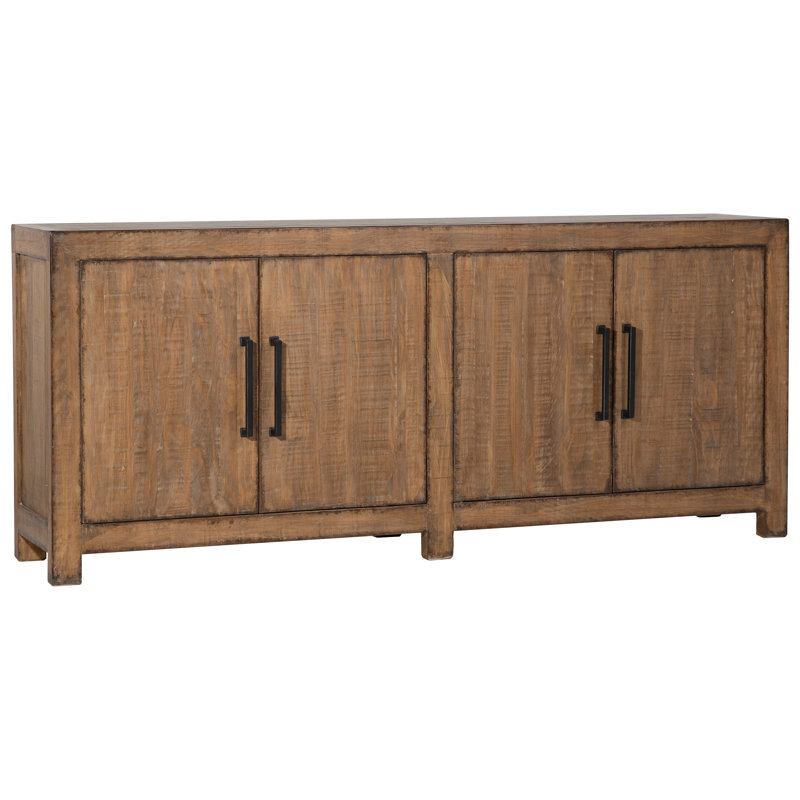 Buffet en bois de pin récupéré 84 pouces Merwin, Brun