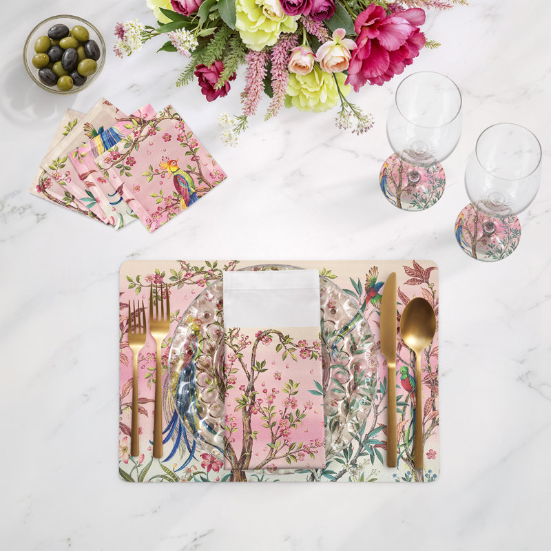 Resplendent Quesal Prism Pebble 17.5" Vinyl Placemat, Prism