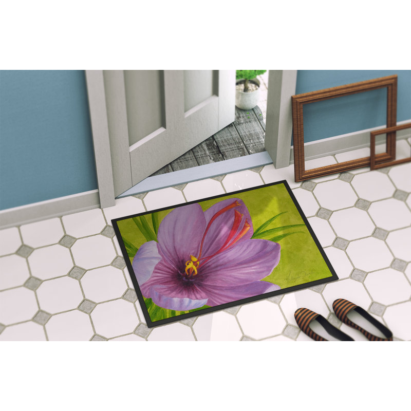 Tapis d'extérieur antidérapant à motif floral Ursine, Rectangle 2 pi x 3 pi