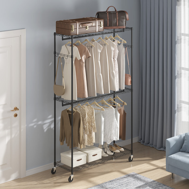 Michalea 45.7'' Metal Rolling Clothing Rack