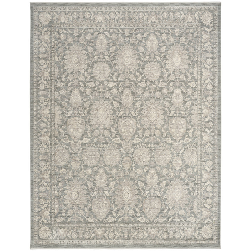 Shadows Power Loom Polyester Floral Area Rug , Rectangle 9' x 12'
