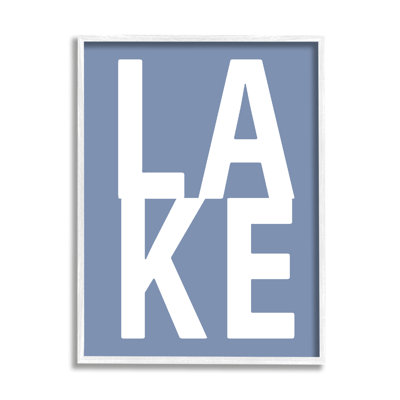 bb-581-Framed Lake House Text by Jamie MacDowell Wrapped Canvas Print