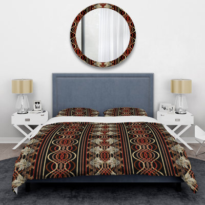 Ensemble de housse de couette en microfibre noir / corail 2 pièces