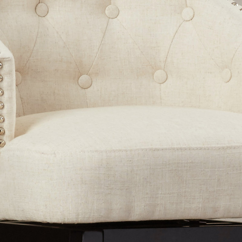 Conny Swivel Upholstered Counter Stool with Solid Wood Frame