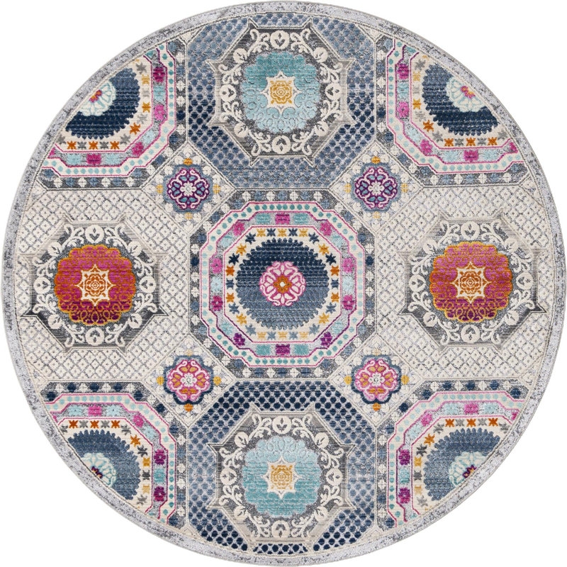 Floral Indoor Rug, Round 5'1"
