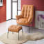 Fauteuil d'appoint et repose-pieds en cuir fleur-1830273281
