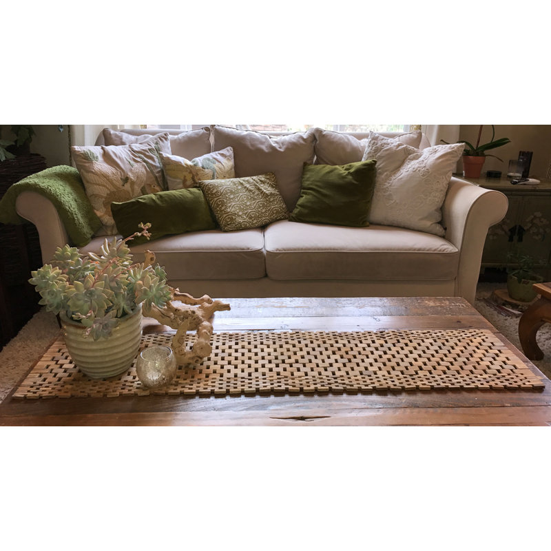 Chemin de table en teck recyclé Gupton, Teck