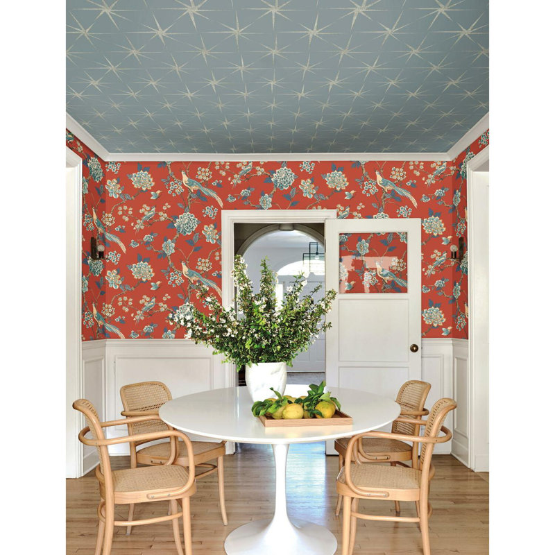 Rouleau de papier peint L 27 pi x l 27 po Evening Star, Bleu