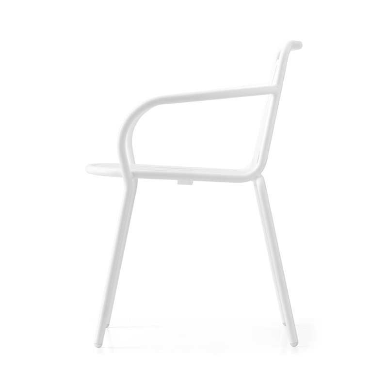 Easy Metal Outdoor Armchair, Matt Optic White