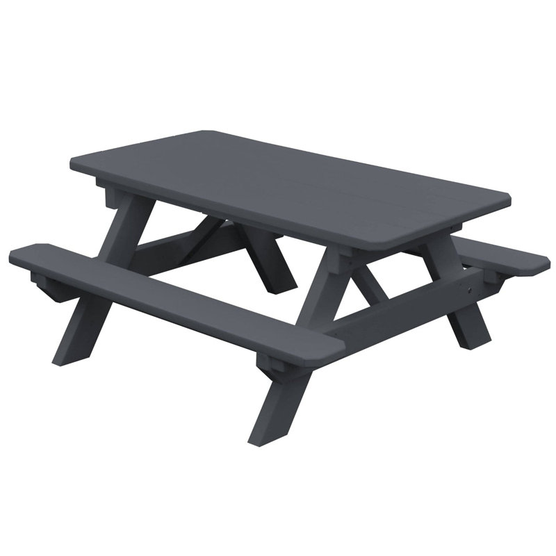 Table pour enfant Keystone Amish Co. en poly composite, 8 pieds, gris foncé, Dark Grey