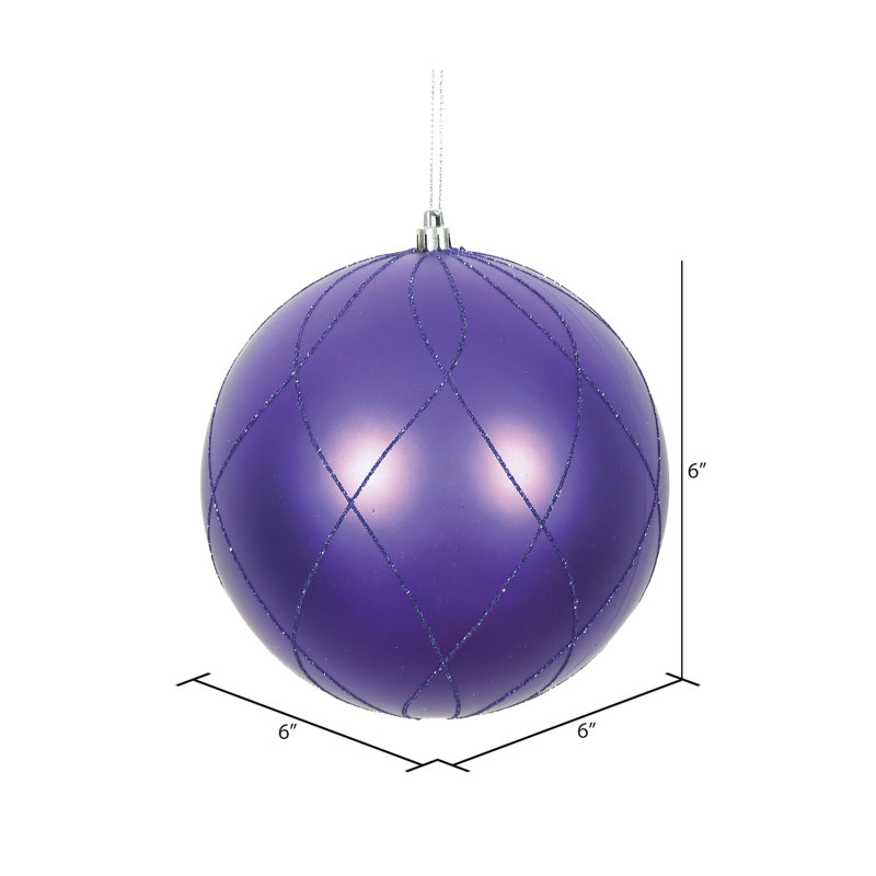 Ornement boule 6 po mat et scintillant, Mauve
