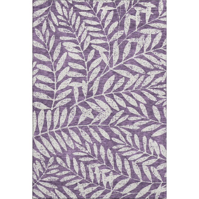 Premium Machine Washable Prisco Purple Rug