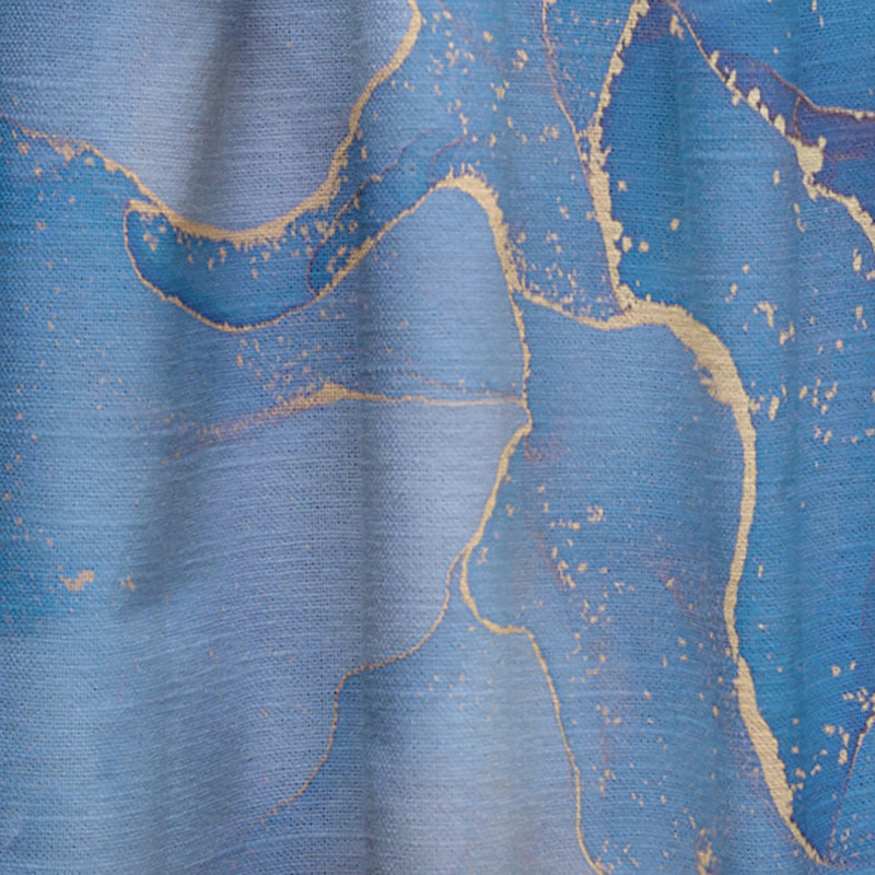 Mauve et bleu, art abstrait fluide de luxe V - Rideau moderne - Velours obscurcissant - 1 panneau, L 52 po x L 95 po