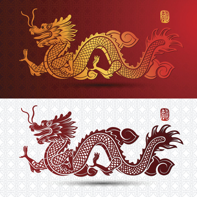 Chinese Dragon by 9comeback - Wrapped Canvas Print, 30cm H x 30cm W