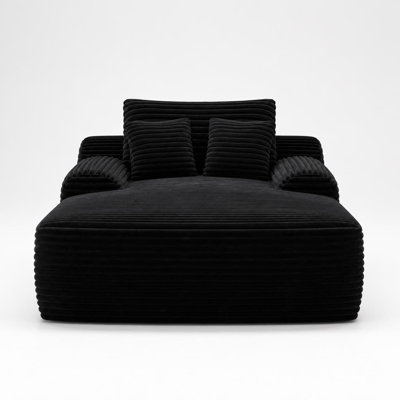 Méridienne convertible multifonctionnelle avec accoudoirs larges et coussins décoratifs, siège confortable