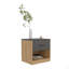 Table de bout de table de chevet à un tiroir avec tablette ouverte 19,7 "de haut avec tablette ouverte pour la chambre à coucher, le bureau personnel et le salon Chêne naturel - Gris mat