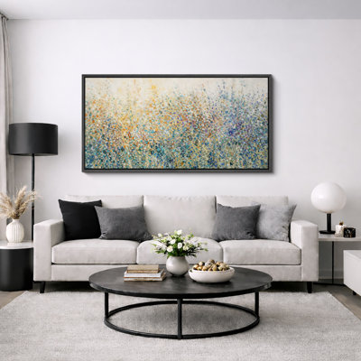 Soft Pastel Meadow Abstract Floral Landscape Living Room Wall Decor Extra Large Pictures Framed Canvas Print Wall Art