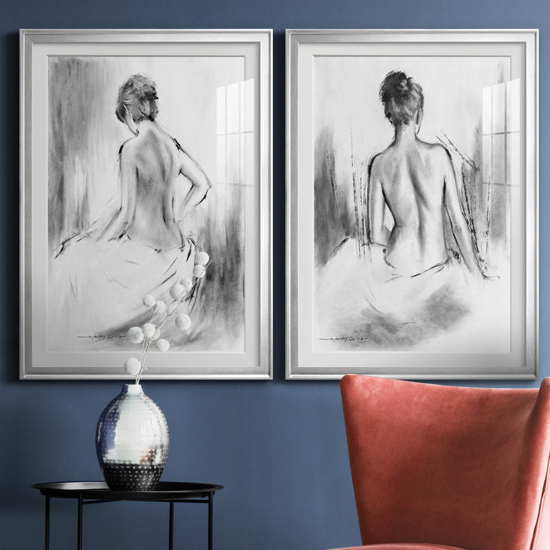 «Soft Silhouette V», ensemble de 2 reproductions sur toile, H 30,5 po x l 85 po, Impression encadrée avec passe-partout
