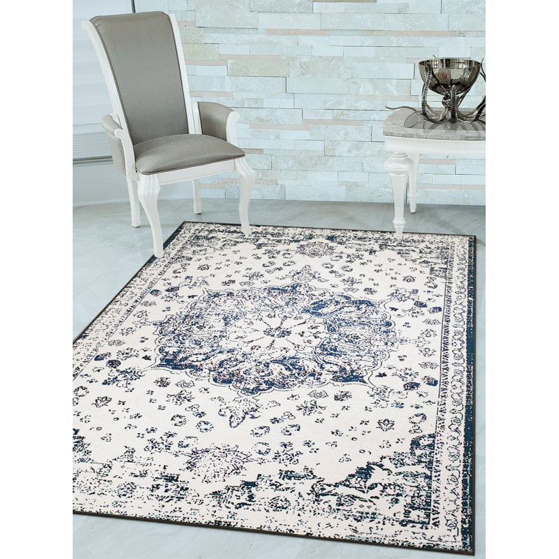 Tapis bleu marine Fabienne, Rectangle 9 pi 8 po x 13 pi 1 po