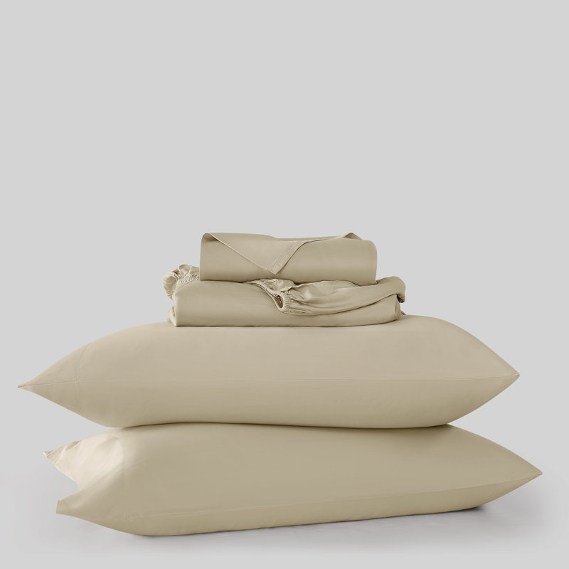 Frye 300 Thread Count Bamboo Sheet Set, Beige, Queen Sheet Set