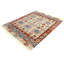 Tapis ivoire / rouge en laine Tribal Khurgeen Parmvir - 4 pi 11 po x 6 pi 5 po
