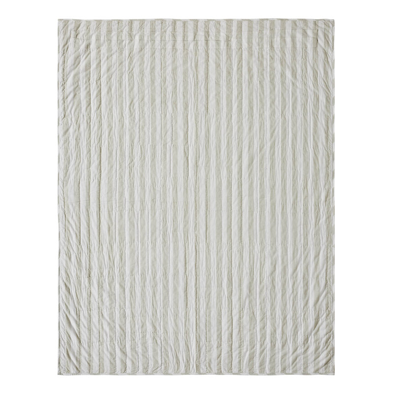 Soft White and Khaki Cotton Patchwork Throw Blanket