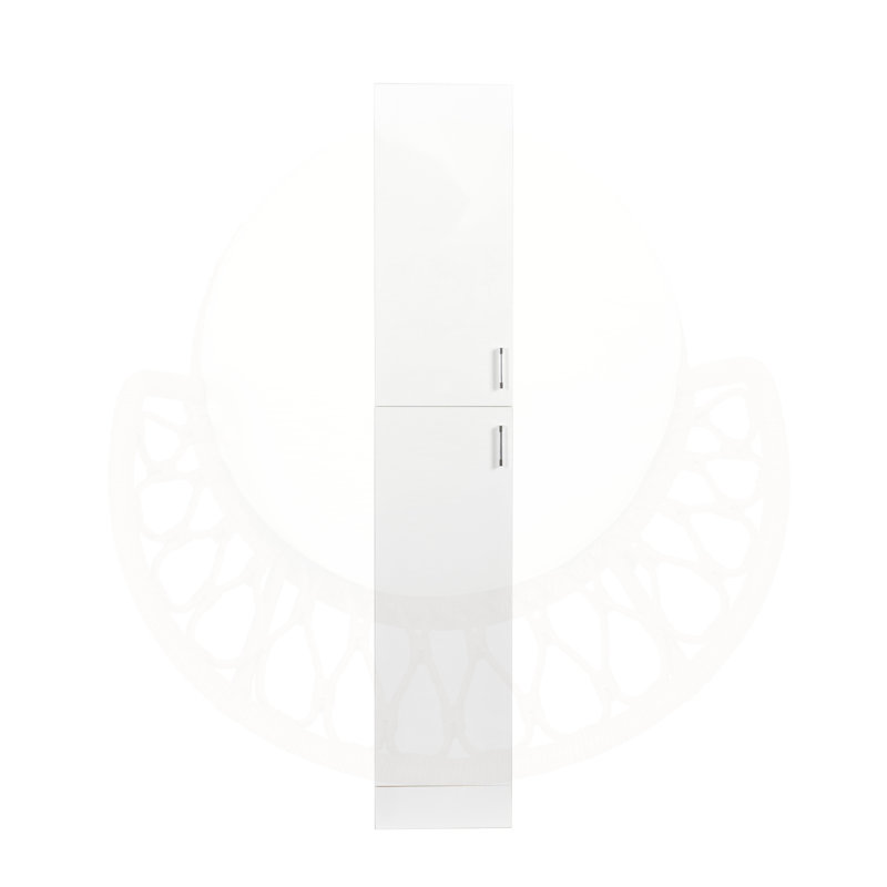 Freestanding Poirier with Inadjustable Shelves and Two Doors for Versatile Storage in Kitchen and Dining Room, White