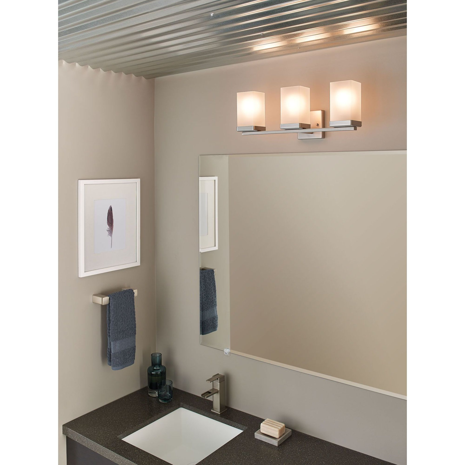 90 Degree Single-Hole Faucet with Drain, Brushed Nickel