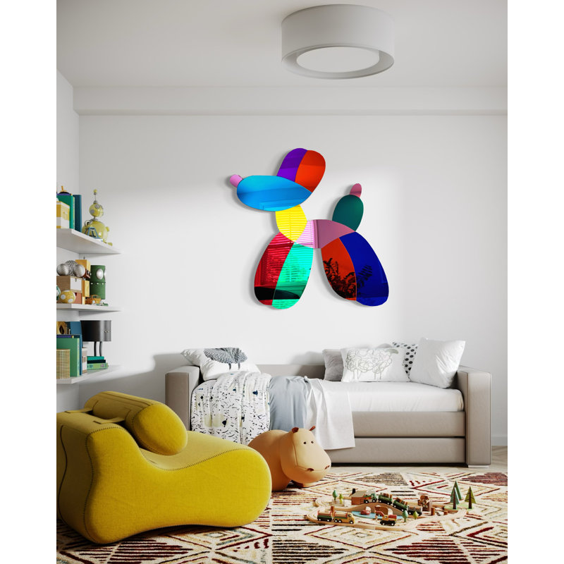 Art mural en acrylique multicolore, H 28 po x l 28 po