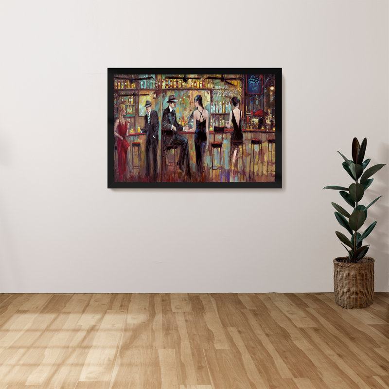 «Happy Hour» par Ruanne Manning - reproduction de cadre photo, H 27,5 po x l 39,5 po x P 0,75 po