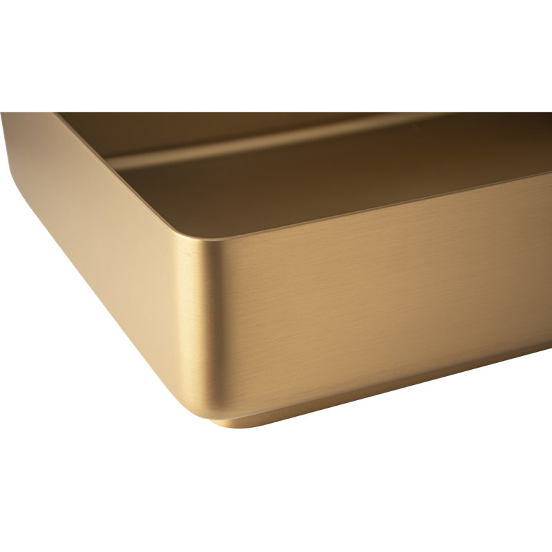 Everly Quinn Ammon 20.66'' Rose Gold Stainless Steel Rectangular Bathroom Sink