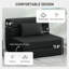Canapé-lit pliant en lin multifonctionnel, design moderne compact pour les espaces de vie, noir