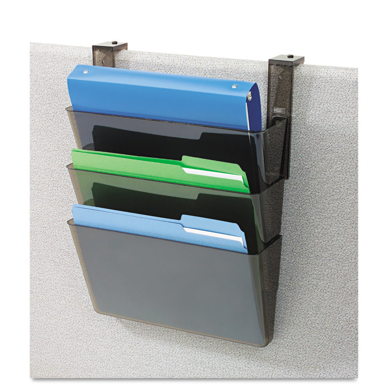 Plastic Wall File Pockets, Smoke